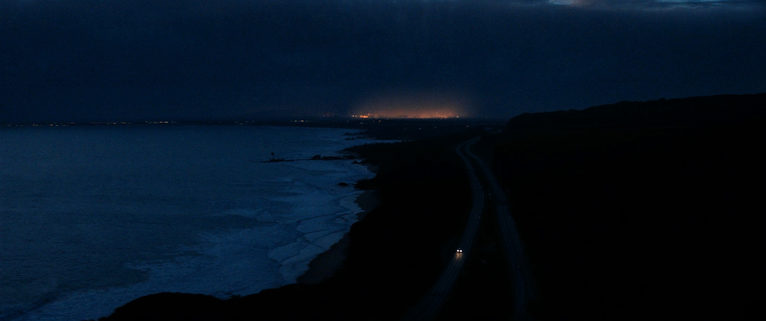 Oahu coastal highway at dusk